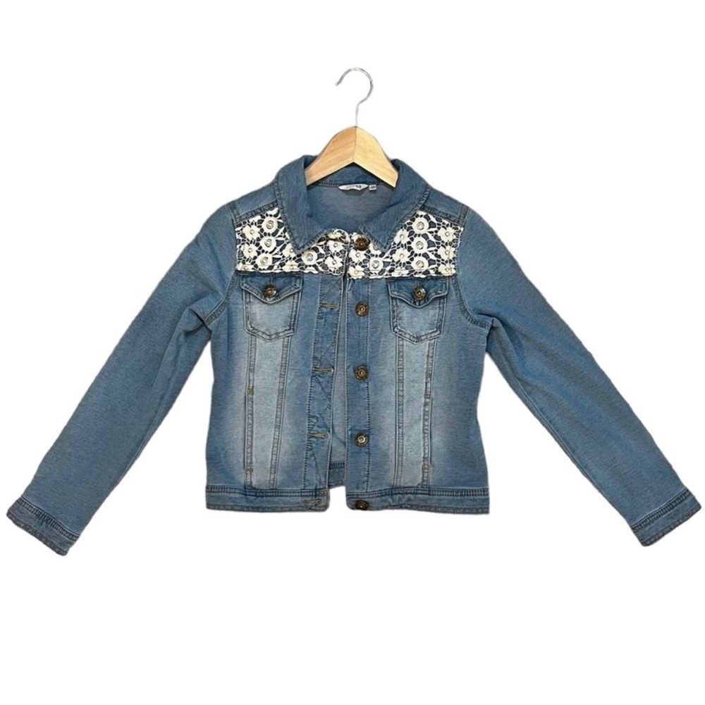 SOLD- Mudd Denim Jean Jacket Blue Long Sleeve Girls Size 14 - Picture 1 of 7